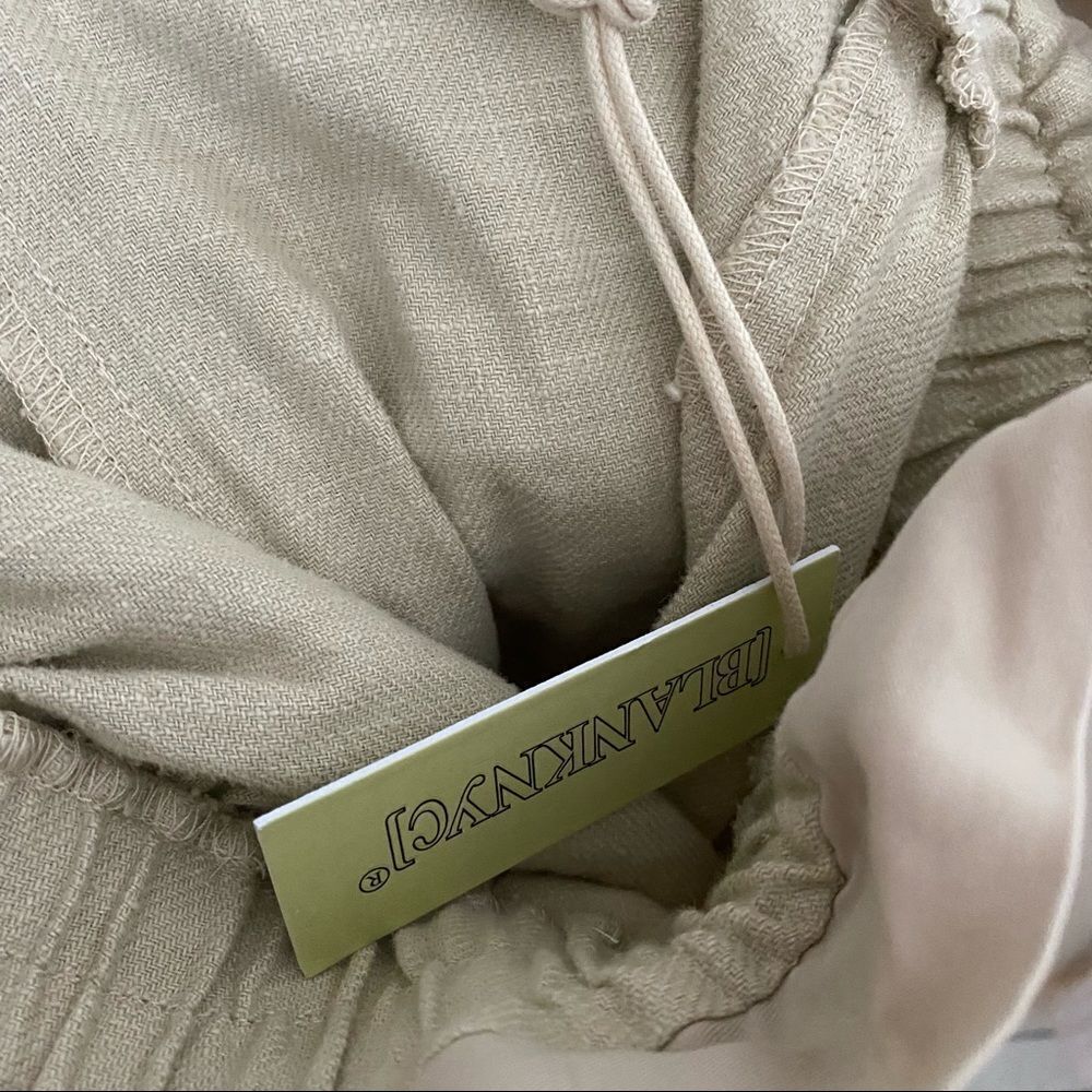Blank NYC Pants Away From Here Cream Linen Paperbag Joggers Casual Leisure Trend - Picture 8 of 10